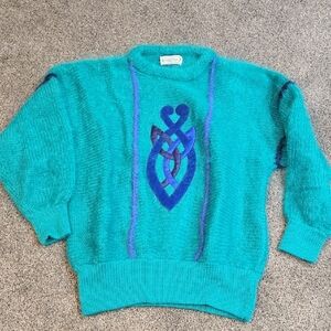 Vintage Women Blarney Woollen Mills 78%Mohair Retro Sweater Sz M